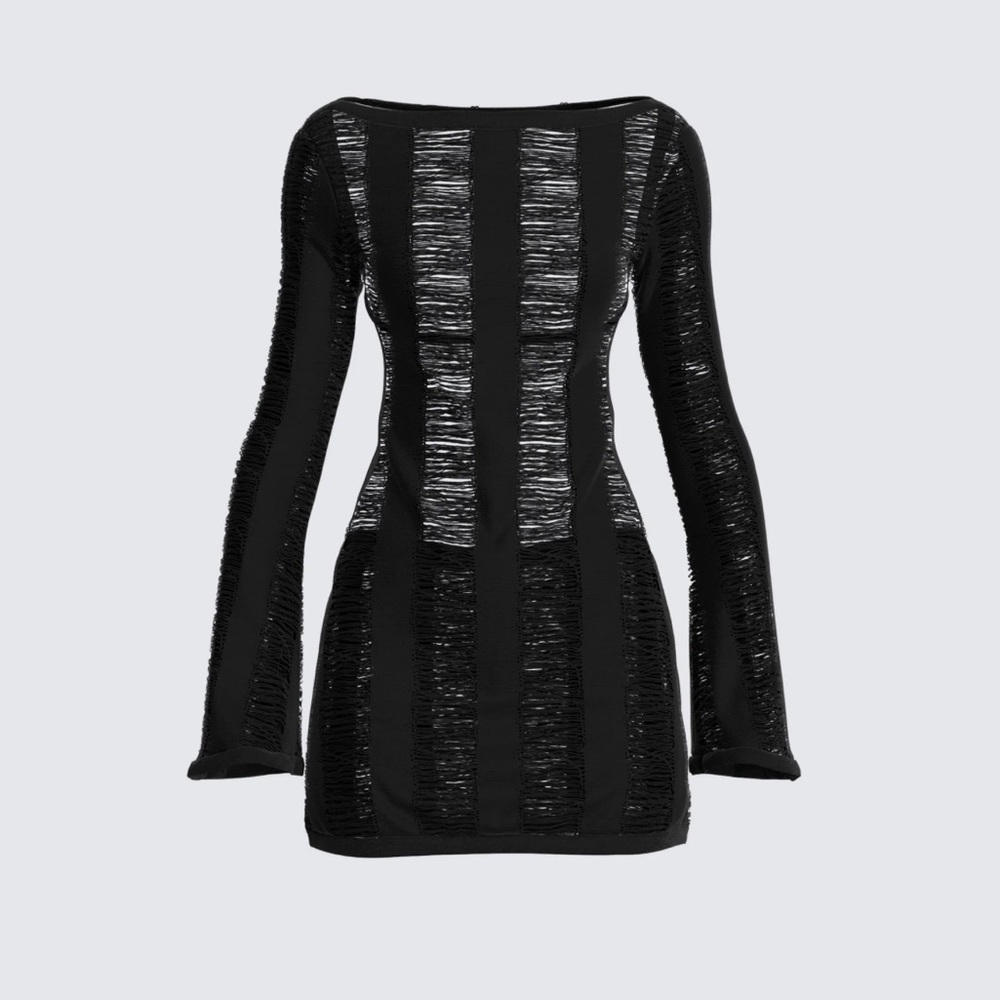 Black Crochet Coachella Dress (Size Xs/S)